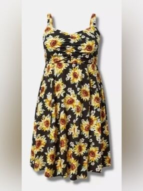 ISO! Torrid Size 0--Sunflower Print Black Fit-&-Flare Sundress--Do NOT Purchase!